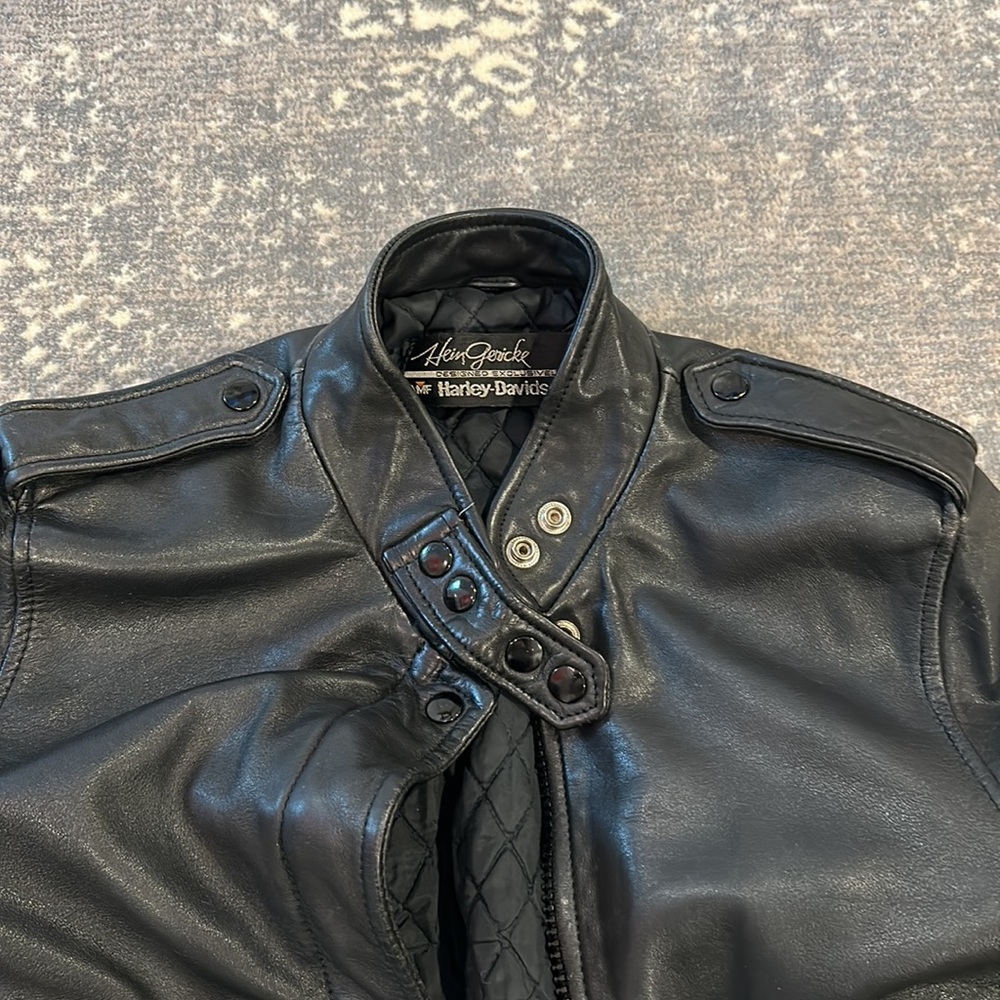 HARLEY DAVIDSON LEATHER JACKET BY HEIN GERICKE AMF EXCLUSIVE BLACK - Picture 11 of 16